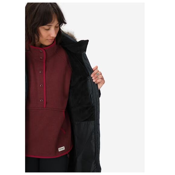 Marmot Montreaux 700 Fill Power Down Hooded Coat with Faux Fur Trim Size XL - Picture 6 of 16